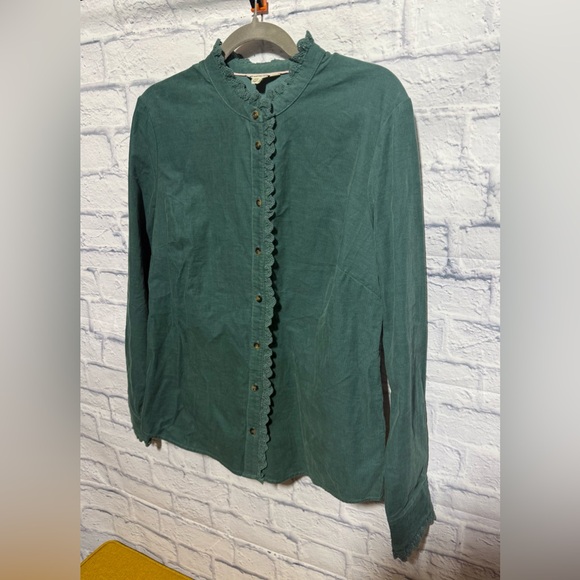 Boden Phoebe Cord Shirt with Lace Detail, Size 12 - Picture 4 of 6